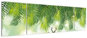 Obraz - Jeleń w lesie (170x50 cm)
