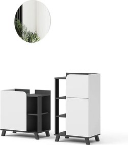 Zestaw mebli łazienkowych antracyt/biały 60x35x65 karen