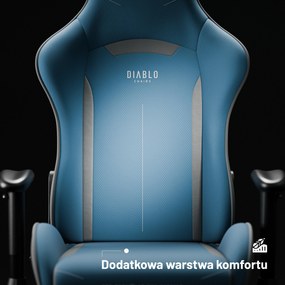 Fotel gamingowy materiałowy niebieski: Diablo X-Starter