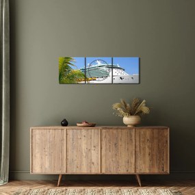 Obraz - Statek wycieczkowy (z zegarem) (90x30 cm)