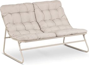 Zestaw Mebli Ogrodowych MEGARA Beżowy Sofa 2x Fotel Stolik Tarasowy Nowoczesny