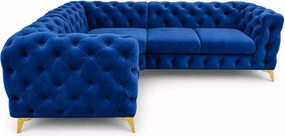 Narożnik pikowany Chesterfield Moet 202x262 cm glamour luksusowy do salonu