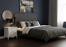 Stylowa szafka nocna Amenite, o wymiarach 60x55 cm, w kolorze ecru. 2 szufladki, ozdobne fronty, cokół, gałki. Styl francuski, kolekcja La Perle.