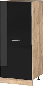 Wysoka szafa czarny wysoki połysk 60x57x143 r-line