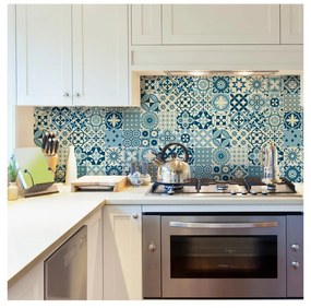 Zestaw 60 naklejek ściennych Ambiance Wall Decal Cement Tiles Riana, 10x10 cm