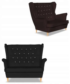 Sofa kanapa uszak Gaja ekoskóra skandynawska Family Meble ciemny brąz