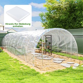 Outsunny Plandeka na szklarnie z tworzywa, Pokrowiec na rośliny, Odporna na UV i wodę, 6 x 10 m