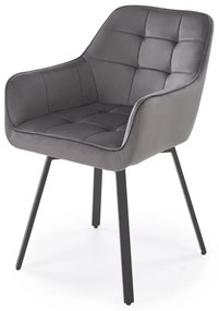 Krzesło tapicerowane K588 VELVET szare obracane HALMAR