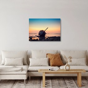 Obraz na szkle - Rozbity statek (70x50 cm)