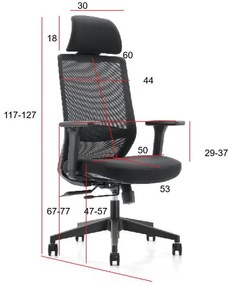 Czarne krzesło biurowe Perun, ergonomiczne, zgodne z normą BHP