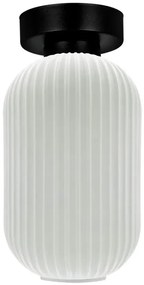 Lampa sufitowa ze szklanym ryflowanym kloszem biała C5-P25
