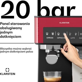 Klarstein Arabica 1350W 20bar Ekspres Kolbowy Czerwony