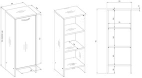 Biała stojąca szafka łazienkowa  G9-Z29