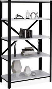 Regał 5 półek w stylu loft czarny + beton N4-R64