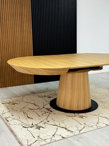 Stół rozkładany BASALT Dąb do Salonu Jadalni 120-220 x 120 x 76 cm, Okrągły