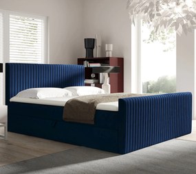 Granatowe łóżko z pojemnikiem 5 rozmiarów P9-L09