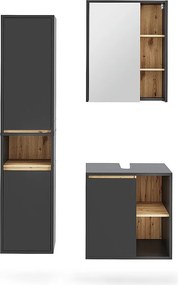 Zestaw mebli łazienkowych szary/artystyczny 60x45.5x60 viola