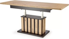 Prostokątna ława Altus – wykonana z płyty meblowej laminowanej, w kolorze dąb artisan z czarnymi dodatkami