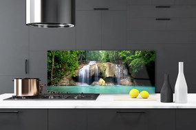 Szkło do Kuchni na Ścianę Wodospad W Cieniu Drzew