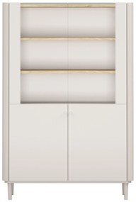 Witryna Elivo 100 cm na nóżkach - kaszmir / dąb olejowany