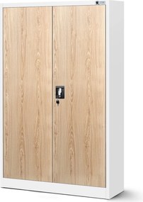 Szafa biurowa Eco Design Kevin 90x40x140 cm biały/dąb sonoma