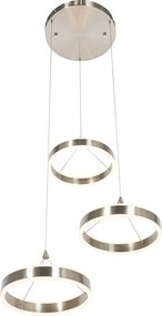 Okrągła lampa wisząca ze stali z wbudowanym LED o 3-stopniowej regulacji jasności 3-punktowa - Lyani