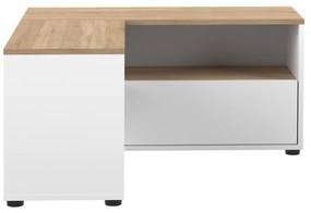 Biała szafka pod TV w dekorze dębu 90x45 cm Angle – TemaHome