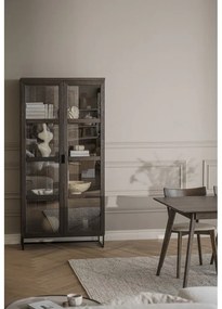 Brązowa witryna z litego drewna dębowego 95x195 cm Everett – Rowico
