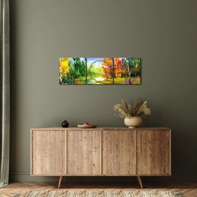 Obraz - Obraz krajobrazu (z zegarem) (90x30 cm)