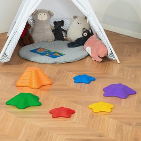 Outsunny Kamienie do balansu dla dzieci, układalne, antypoślizgowe, 3 rozmiary, do 80 kg, wewnątrz/na zewnątrz