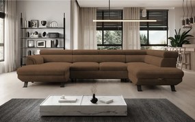 Narożnik RAVEN XL wolnostojący z funkcją spania tkanina Artico 37435 Rdzawy WERSAL