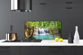 Panel Szklany Kaskada Nad Leśnym Jeziorem