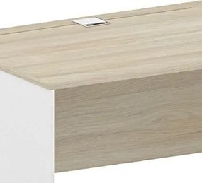Biurko biurowe FUTURE, 170x80 cm, biały/dąb naturalny