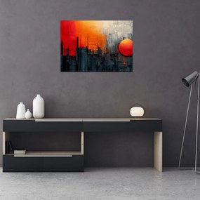 Obraz na szkle - Abstrakcyjny obraz miasta (70x50 cm)