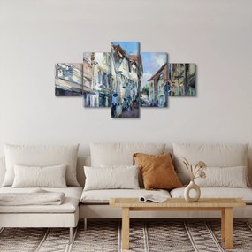 Obraz - Aleja starego miasta, malarstwo akrylowe (125x70 cm)