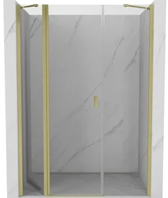 Mexen Mist drzwi prysznicowe uchylne 120 cm, transparent, złote szczotkowane - 8A4-120-001-55-00