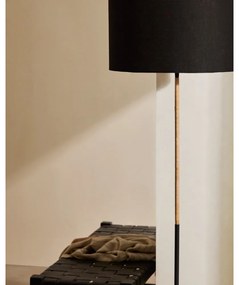 Czarna lampa stojąca z tekstylnym kloszem (wysokość 160 cm) Canar – Kave Home