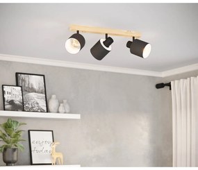 Czarno-naturalna lampa punktowa 5x48 cm BATALLAS – EGLO