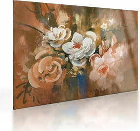 Obraz na szkle- Malowany bukiet kwiatów (70x50 cm)