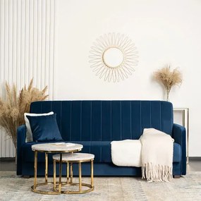 Granatowa elegancka sofa welurowa A7-N48