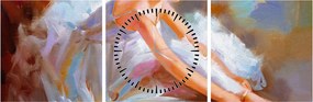 Obraz - Balerina (z zegarem) (90x30 cm)