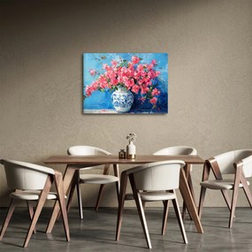 Obraz - Wazon z różowymi kwiatami (70x50 cm)