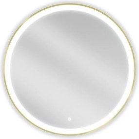 Mexen Esso lustro łazienkowe podświetlane, okragłe 80 cm, LED 6000K, antypara, rama złota szczotkowana - 9825-080-080-611-50