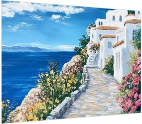 Obraz na szkle - Uliczka nad morzem (70x50 cm)