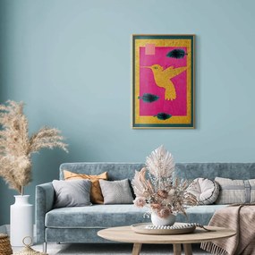 Plakat złotą koliber 60x90 cm z ramą złotą bez marginesu ARTGEIST B