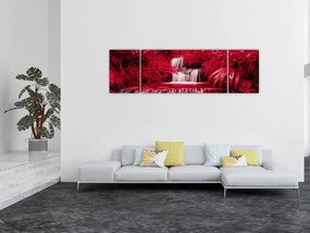 Obraz - Indonezyjskie wodospady w kolorze czerwonym (170x50 cm)