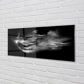 Panel szklany do Kuchni Baletnica w Dymie na Szarym Tle