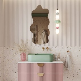 Lustro dekoracyjne w kształcie chmurki oszlifowane bez podświetlenia CLOUD | Różne rozmiary | Różne kolory : Kolor tafli szkła - Brąz, Rozmiar - 200 x 100 cm