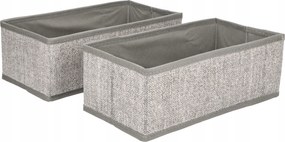 Organizer tekstylny Szary 28x14x10 cm komplet 2 sztuk do szafy domu biura
