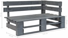 Ławka ogrodowa z palet Cocoro 2X - szara
